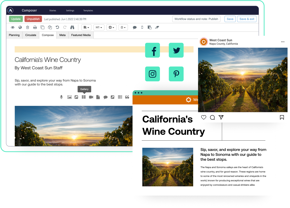 California Wine Country website screenshot